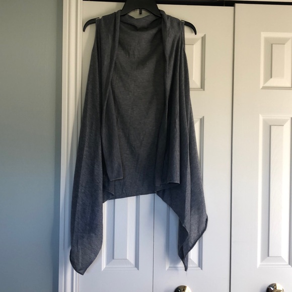 Light Weight Gray T-shirt Material Vest/Cardigan. Sleeveless. Size Small/Medium. - Picture 1 of 4